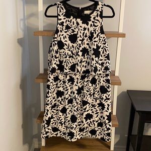 Pink and black floral flounce dress